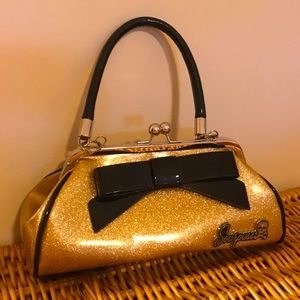 Sourpuss Floozy Purse Glitter Gold